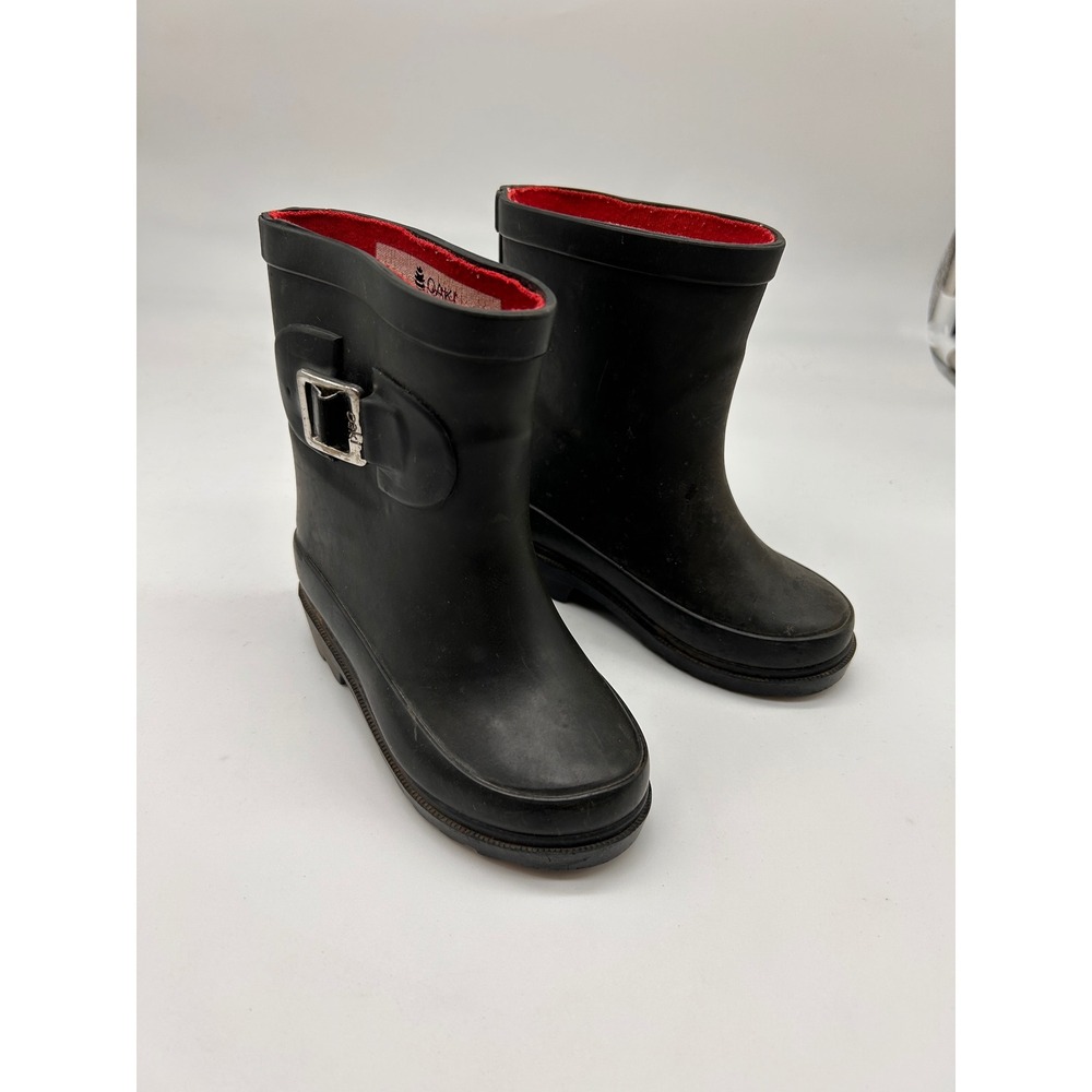 Oaki Black‎ Rubber Buckle Rain Boots Kids Size 4 Toddler Child Waterproof